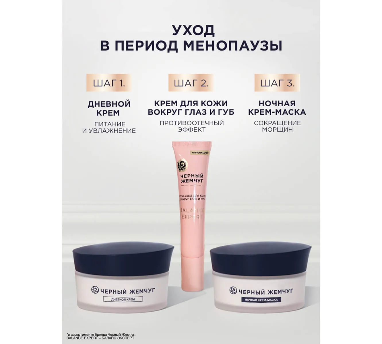 Фото: Ночная крем-маска для лица и шеи BALANCE EXPERT в период менопаузы